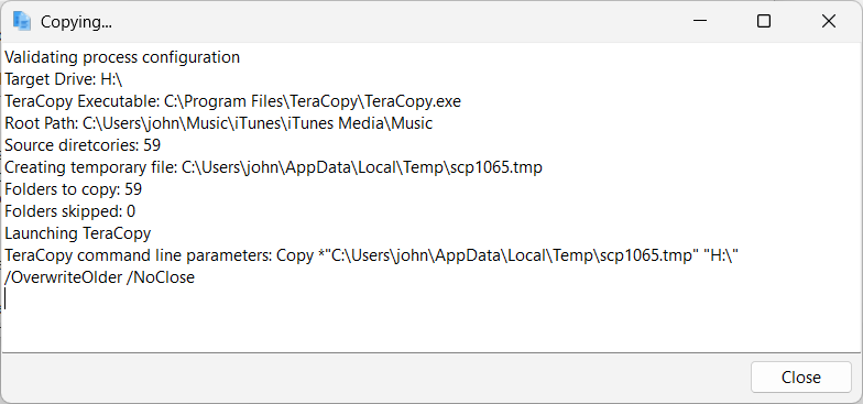 The application's start screen