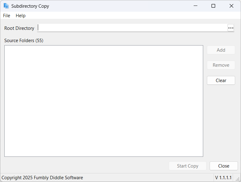 The application's main screen