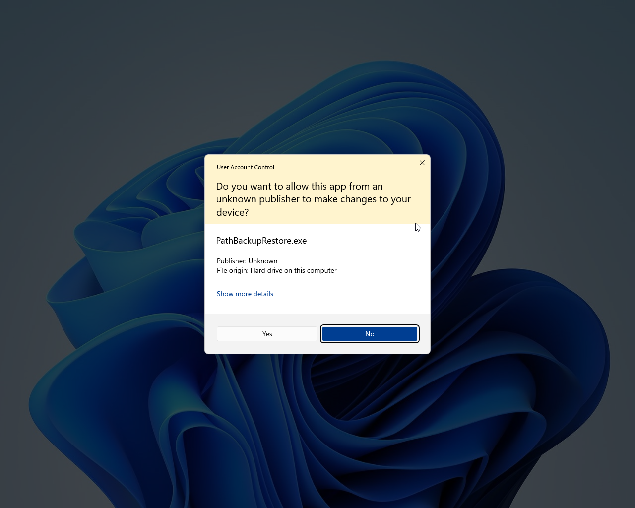 Windows prompting to run the app with Administrator privileges