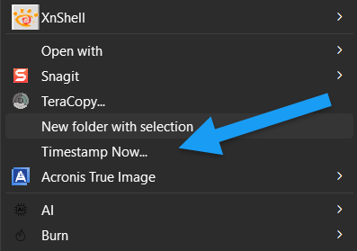 Windows File Explorer context menu